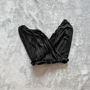 Fashion Nova | Cardi B, Black Sheer Mesh Crop Top - M